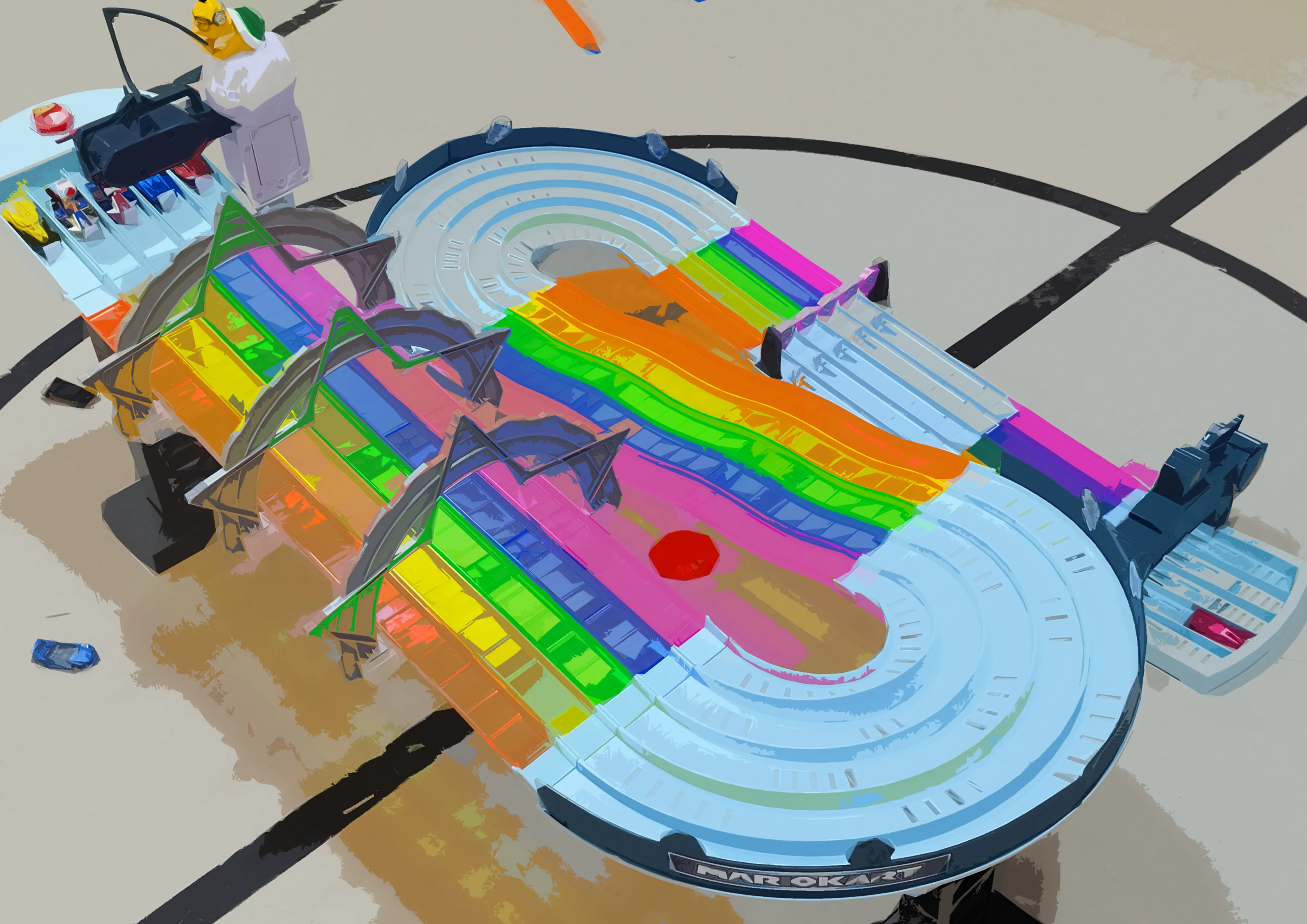 Mario Kart Rainbow Road raceway playset